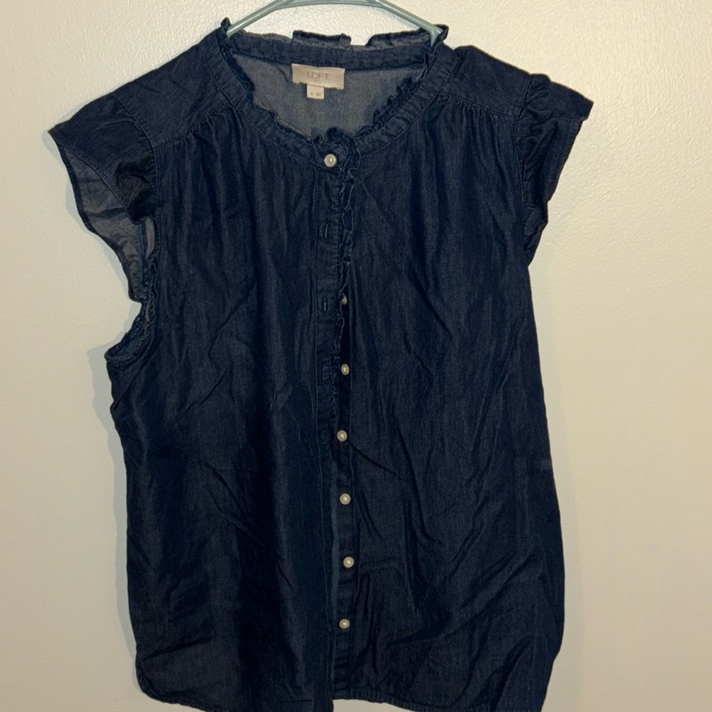 Jean button down shirt, 100% cotton